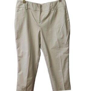 Dana Buchman Tan Flat Front Capri Pants 14